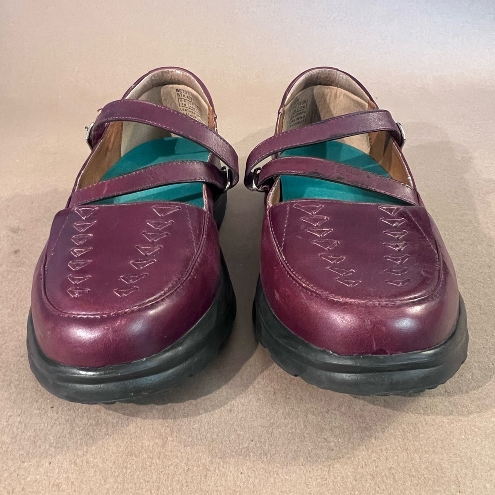 Dr.Comfort Burgundy Genuine Leather Platform Heel Marry Jane Betsy Shoes US 7.5 - Picture 3 of 14